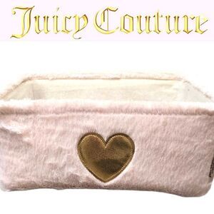 Juicy Couture Home Gold Heart Velour Decorative Storage Basket